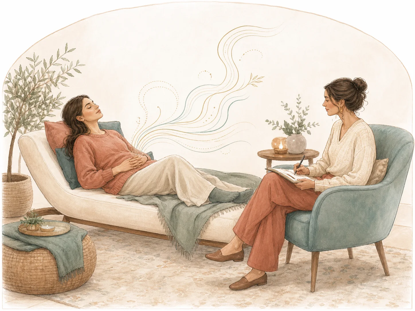 Somatic therapy session illustration